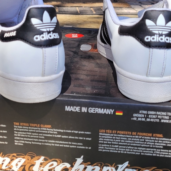 Adidas Superstar Men's size 8½ US 42 EU White Black Custom - Picture 4 of 16